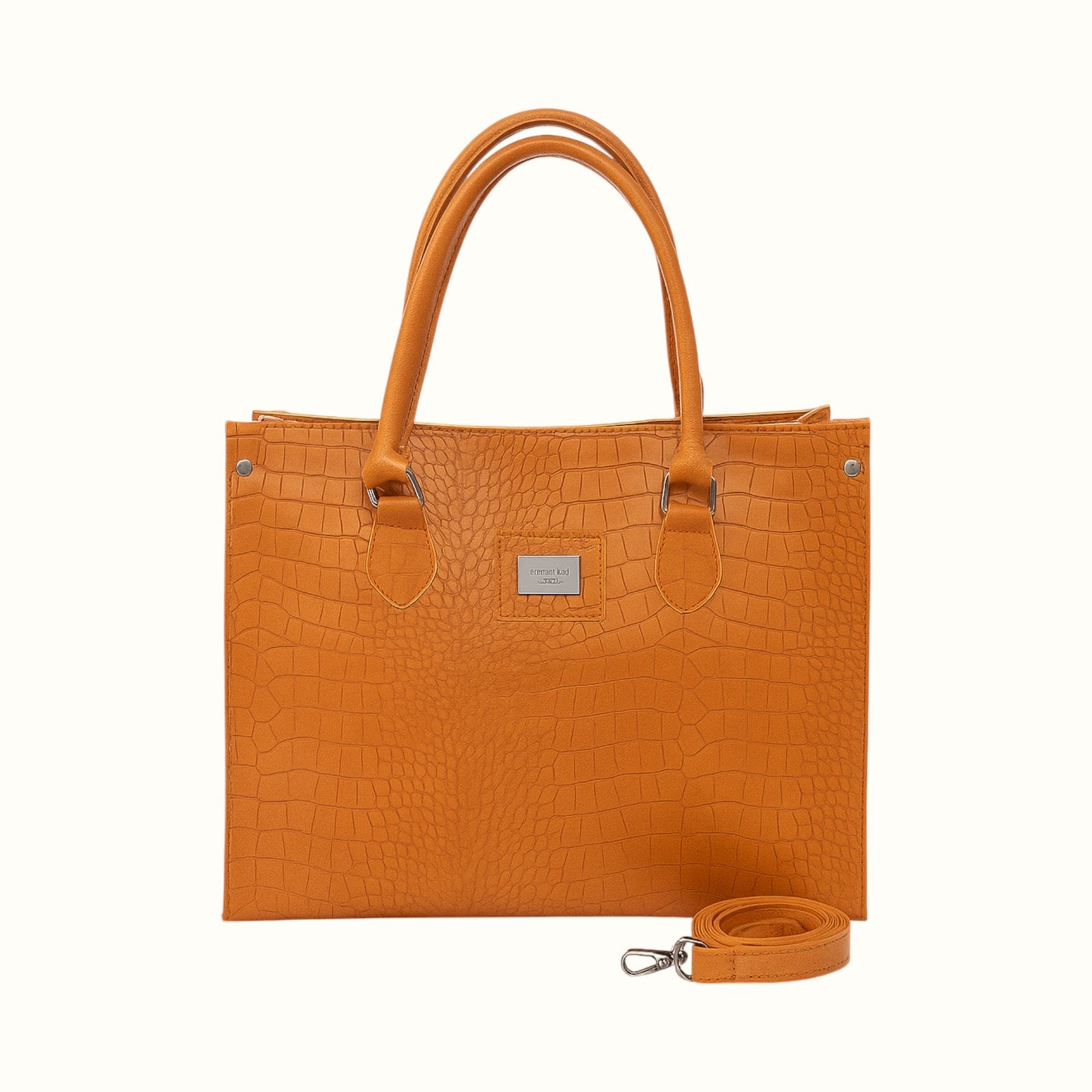 Croc-Texture Hand Bag